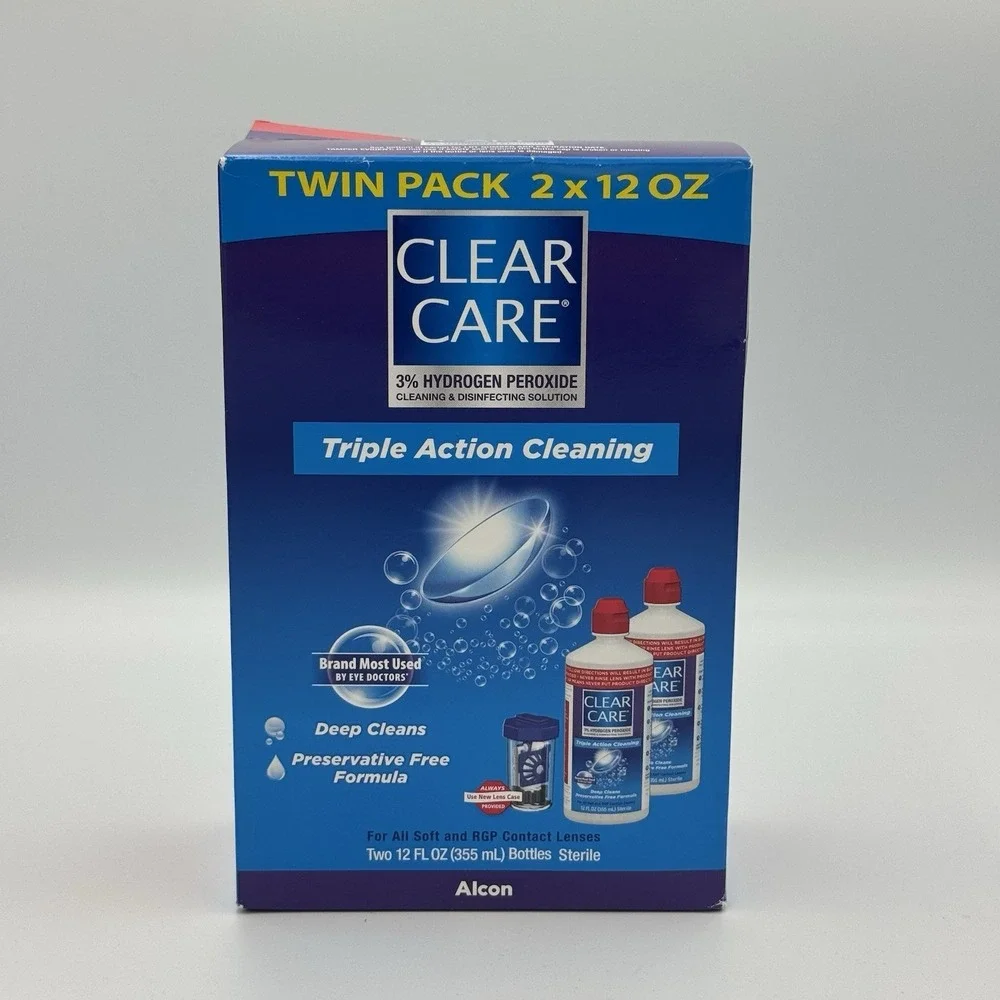 Clear Care Triple Action Cleaning Twin Pack Lens Solution‎